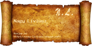 Nagy Líviusz névjegykártya
